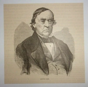 1866 Lewis Cass Gravur - Bild 1 von 1