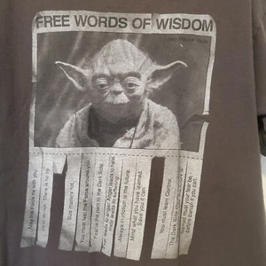 Camiseta Yoda Star Wars Libre de Palabras de Sabiduría Camiseta Talla Mediana M Negra Desteñida - Imagen 1 de 9