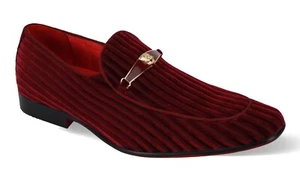 After Midnight Men's Slip On Cherry Velvet Loafers 6946 - Picture 1 of 1