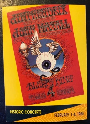 J. Hendrix & J. Mayall  1968,  1991 Pro Set Super Stars Historic Concerts #260 - Image 1 of 2