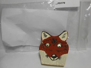 WOODEN FOX PAINTED AND MOVING EYES F9179 - Picture 1 of 1
