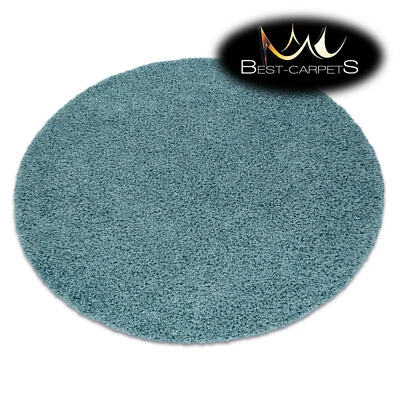 Amazing Modern Rug shaggy "SOFFI" 5cm, circle, single-colour, BLUE High Quality - Image 1 of 4