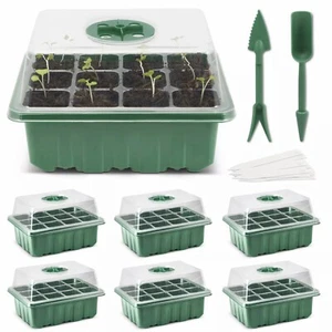 6 Pack Cell Tray Propagator Plant Seed Cuttings Growing Trays Clear Lid Flower U - Picture 1 of 13