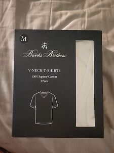 Brooks Brothers Men's 3 Pack Supima Cotton V-Neck Short Sleeve Tee Undershirt M