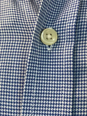 Camisa de vestir para hombre HAWES & CURTIS FRENCH CUFF 15 33 AZUL BLANCO MINI CUADROS AJUSTE AJUSTADO Foto 1 de 4