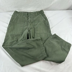 Pantalones Vintage Años 60 34x31 VIETNAM EJÉRCITO OG-107 Satén Tipo 1 Pantalones EE. UU. Botón - Imagen 1 de 13
