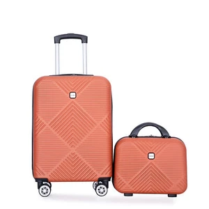 2Pc ABS Hardshell Luggage Set 20" Suitcase Spinner Wheel 14" Cosmetic Case Light - Picture 1 of 24