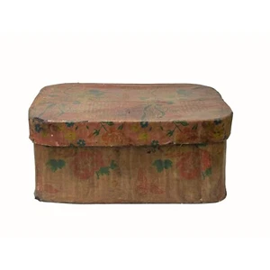 Vintage Pink Blossom Flower Graphic Rectangular Paper Mache Box ws4297 - Picture 1 of 8