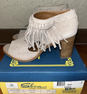 Sbicca Vintage Collection HICKORY Beige Size 9 Women Booties Suede Leather - Image 1 of 4
