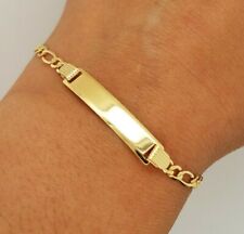 14K Yellow Gold  6 mm Baby ID Bracelet Figaro Chain Engravable 6 Inches 2.8 gram