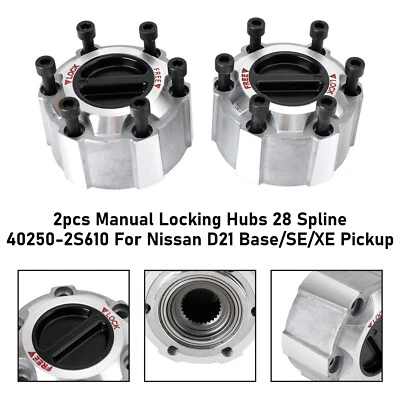 Bujes de bloqueo manual 2 piezas -28 Spline 40250-2S610 para camioneta Nissan D21 Base/SE/XE Foto 1 de 4
