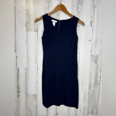 Jones New York Petite Women's Sleeveless Silk Dress Navy Blue Size 4P - Image 1 of 4