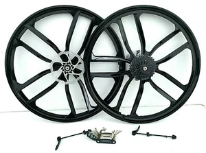 PAIR FRONT AND REAR 26 inch Magnesium Alloy mountain wheels+ 8 speed 10 BLADE - Picture 1 of 47