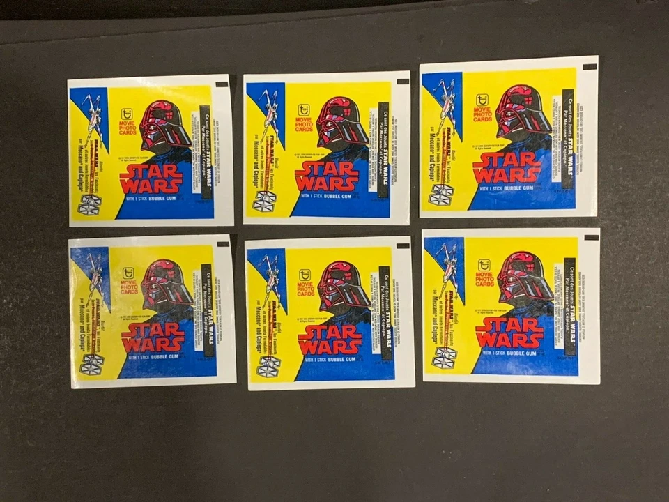 1977 Rare Topps Star Wars 2nd Series 2 Red Card French Meccano Wax Wrapper Mint - Image 1 of 1