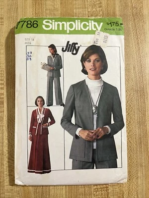 Simplicity 7786 Size 14 Skirt, Pants, Unlined Jacket Uncut 1976 - Image 1 of 2