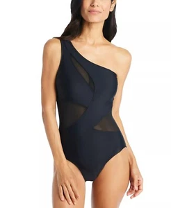 Beyond Control One-Shoulder Einteiler Badeanzug Netz Cut-Outs Regal BH Schwarz 16 - Bild 1 von 6
