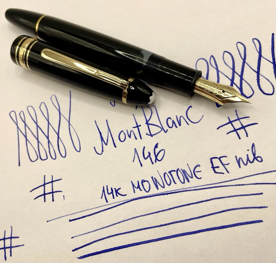 Pluma Estilográfica MONTBLANC Meisterstuck 146 Rara NOS Años 70-14k EF Nueva en Caja-Pistón- 149 Foto 1 de 4