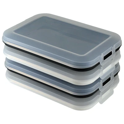 4er Set Frischhaltedose Aufbewahrungsbox Stapelbox Wurst Käse Vorrat bunt - Bild 1 von 4