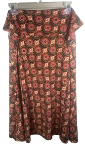 LuLaRoe Swing Skirt Sz 3XL Stretch Elastic Waist Pull On Black Green Orange 6-13 - Picture 1 of 9