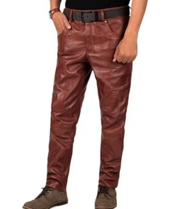 Laverapelle Men's Genuine Lambskin Leather Brown Pants Size 40 #1804001 - Foto 1 di 9