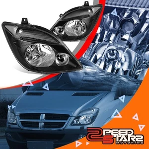 2Pc Black/Clear Headlights for 07-13 Dodge/Mercedes-Benz/Freightliner Sprinter - Picture 1 of 8