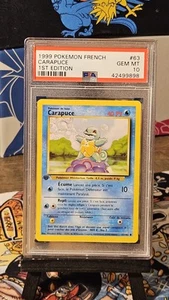 PSA 10 1st Edition Carapuce Squirtle 63/102 French Base Set - Picture 1 of 2