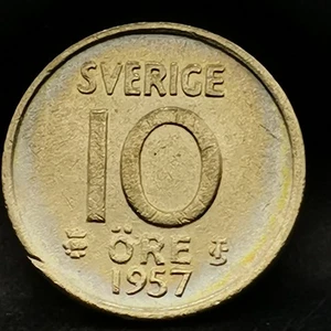 10 ORE 1957 TS BILLON ARGENT 400‰ GUSTAVE VI ADOLPHE SUEDE / SWEEDEN / Réf 1411 - Picture 1 of 2