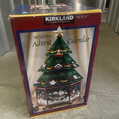 Kirkland Signature Wooden Advent Calendar Christmas Tree 24 Ornaments COMPLETE - Image 1 of 4