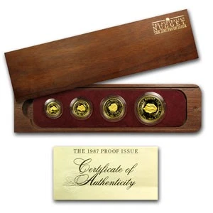 1987 Australia 4-Coin Gold Nugget Proof Set (1.85 oz) - Image 1 of 4