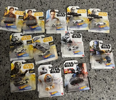 Star Wars Hot Wheels Character Cars  Lot Of 12 Free Shipping - Image 1 of 4