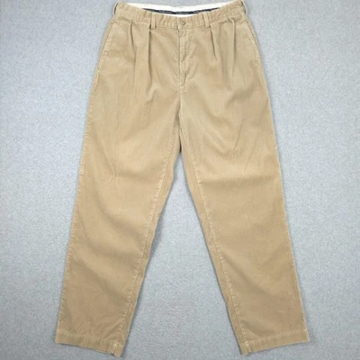 Vintage Polo Ralph Lauren Pants Mens 35x32 Corduroy Pleated Andrew Chino Trouser - Image 1 of 4