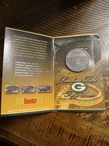 Green Bay Packers Lambeau Field 50th Anniversary Commemorative Coin & Booklet... - Bild 1 von 3