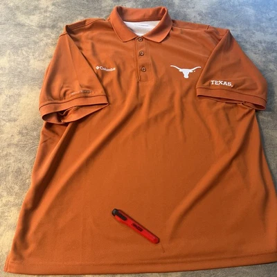 Texas Longhorns Shirt Columbia PFG Men's XL Omni Shield Mesh Polo *SEE FLAW* - Image 1 of 4