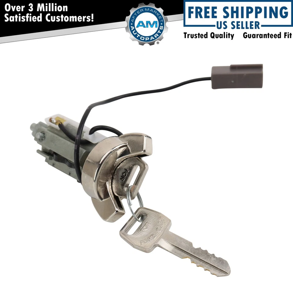 Cilindro de trava de ignição moldura cromada com chave para Capri Lynx Bronco II Escort - Imagem 1 de 4