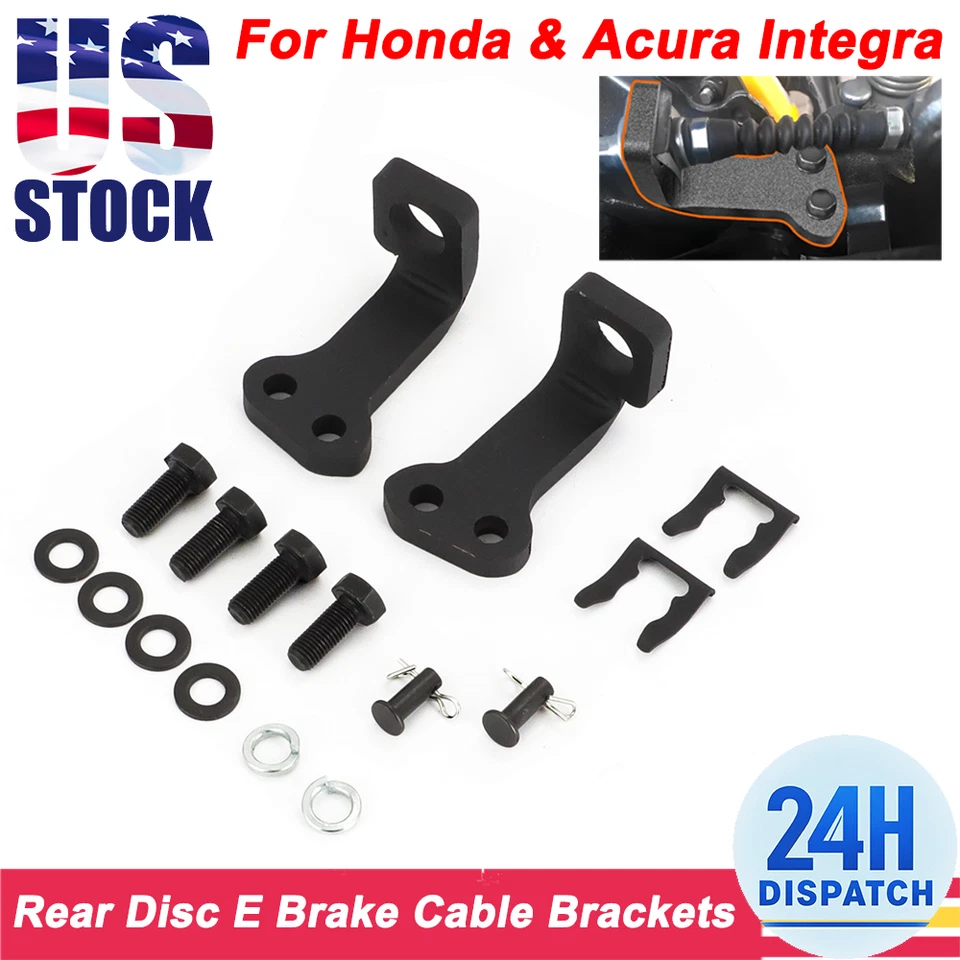 Rear Disc E Brake Cable Bracket Kit For Honda CRX Civic Del Sol & Acura Integra - Image 1 of 4