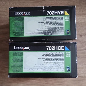 Original Lexmark 702HYE Gelb & 702HCE Cyan Hochleistungs-Toner Brandneu MwSt inkl. - Bild 1 von 5