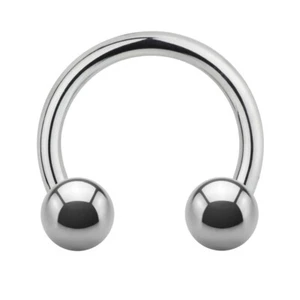 Treuheld® - 1,0 mm Piercing Hufeisen - CBR - Stahl - Silber - 14 Größen (4556v) - Bild 1 von 4