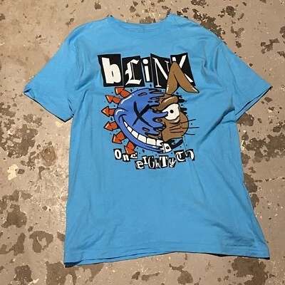 Vintage Y2K Blink 182 Shirt Medium/Large Rabbit Smile Blue Tee Pop Punk Rare - Image 1 of 4