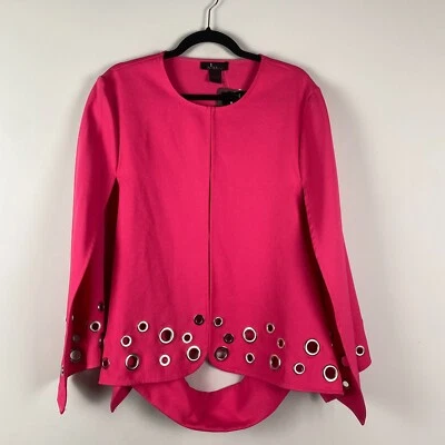 Chaqueta Alberto Makali Estilo Capa Rosa Caliente Talla XL Ojales Plateados Foto 1 de 4