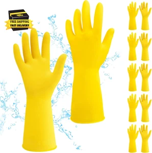 3 Pairs/6 Pairs Rubber Gloves Cleaning, Waterproof Kitchen Gloves for Hand Prote - Picture 1 of 7
