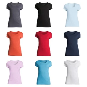 Juniors Everyday Scoop Short Sleeve Tee - Form Fitting Fashion - Cute & Comfy - Picture 1 of 12
