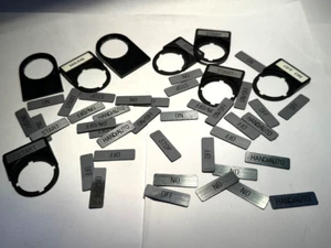 Push button Switch Panel Label Frame Mounting Size 22mm Stop Start Off etc - Picture 1 of 5