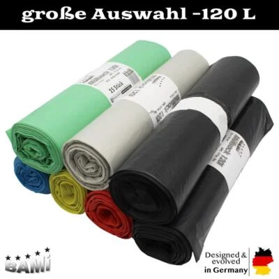 120L 150L Müllsäcke Müllbeutel Abfallbeutel viele Farben Extrem Stark Reißfest - Bild 1 von 4