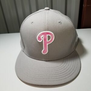 Philadelphia Phillies Hat Mens Gray Pink Size 7 3/4 Mothers Day New Era Cap