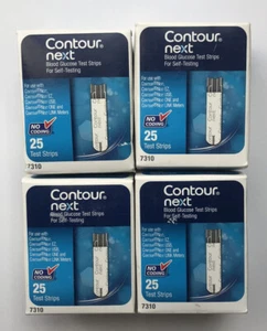 Bayer Contour Blood Glucose Test Strips 25 Ct. Exp 08/2019 Lot of 4 - Picture 1 of 3