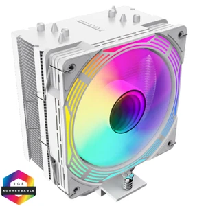 GameMax Ice Force Intel AMD White CPU Cooler 120mm 12cm PWM ARGB Fan TDP 200w - Picture 1 of 16