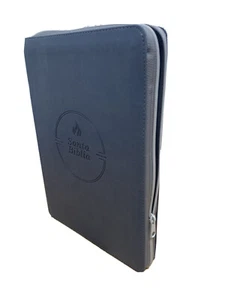 Biblia ultrafina de letra grande reina val1960 senti piel gris referencias ziper - Picture 1 of 8