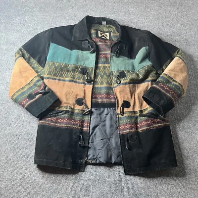 De colección Fase 2 Azteca Suroeste Cuero Rancho Chaqueta Hombre S Manta Forrada Abrigo Foto 1 de 4