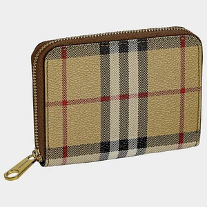 Burberry Women’s Coin Case 8070600 VINT CHCK/BRIR BROWN ZIP AROUND Newarticle - Picture 1 of 5