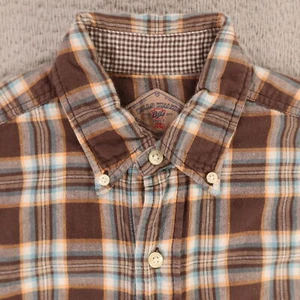 Camisa Bills Khakis Para Hombre M Azul Algodón A Cuadros Manga Larga Con Botones - Imagen 1 de 15